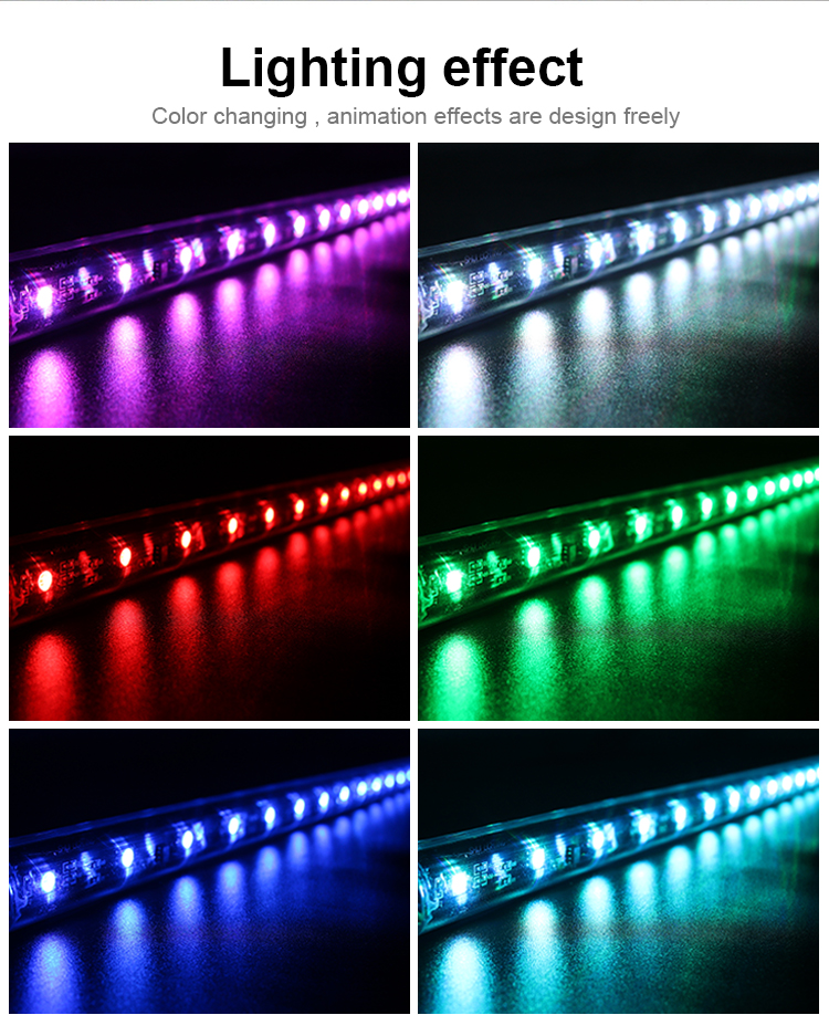 Meteor Shower Tube 360 Degree Dmx512 RGB LED Tube Bar Meteor Tube For ...