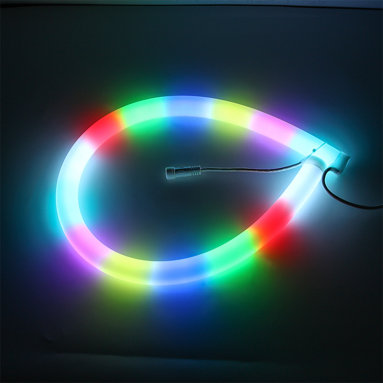 neon strip light Custom Neon Flex 33mm Diameter 360 degree 24V RGB Pixel LED Neon Lights