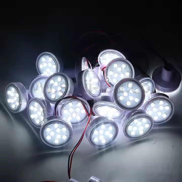 SHIJI 9pcs 5050SMD 45mm RGB Pixel LED 24V Amusement LED Pixel Light IP66 for Theme Park and Landscape