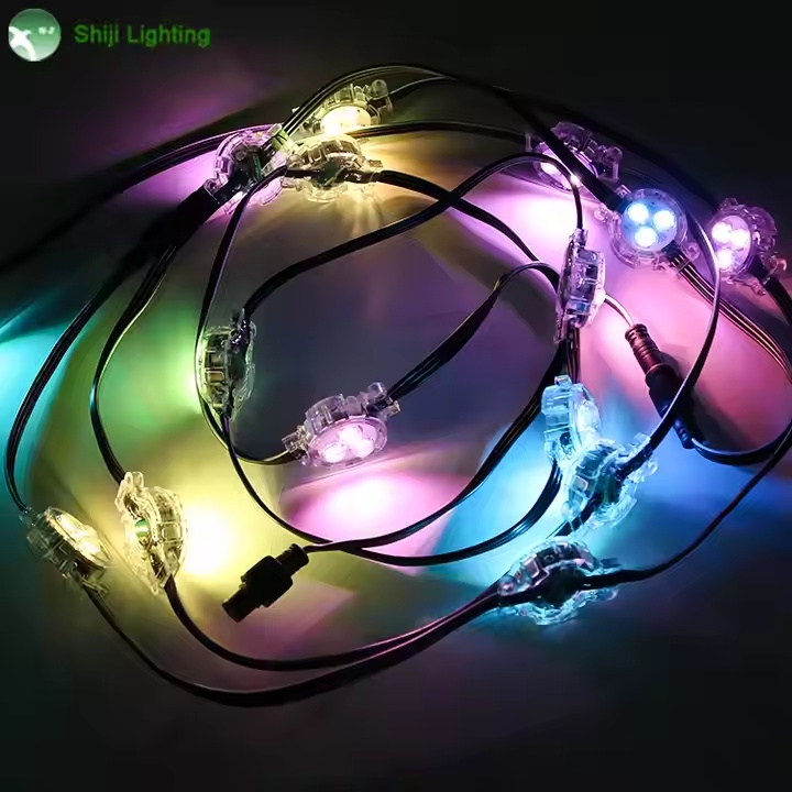 SHIJI New Design Permanent Christmas Track Lights 30mm RGBW UCS2904 LED Pixel Light IP67 Outdoor Waterproof Point Light Source