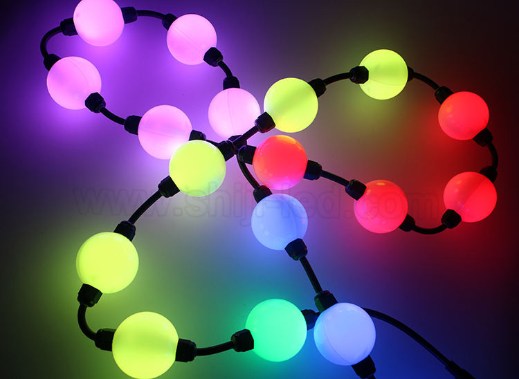 SHIJI Colorful Control Software Christmas Decoration 360 Pixel Ball Rgb DC12V24V DMX512 Led Pixel Ball String Lights 6