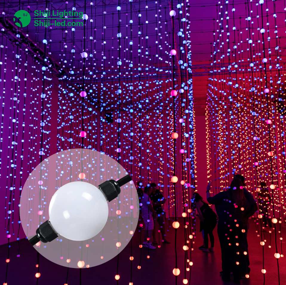 SHIJI Colorful Control Software Christmas Decoration 360 Pixel Ball Rgb DC12V24V DMX512 Led Pixel Ball String Lights 1